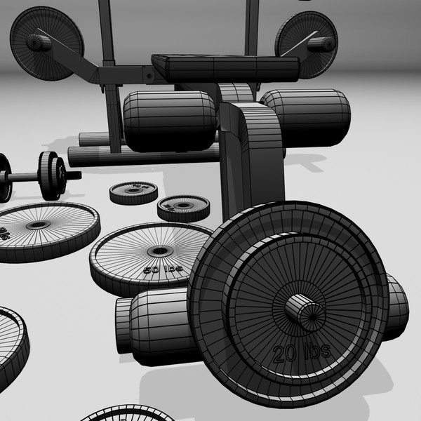 3d realistic exercise machine bench press - Workout Bench by Working Lens Productions